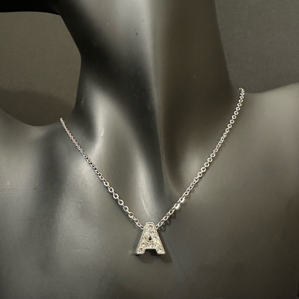 Trendy Alphabet Letter Initial Charm With Stainless Steel Necklace — Free S/H